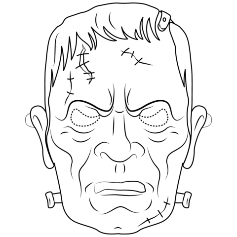 Coloring Frankenstein mask